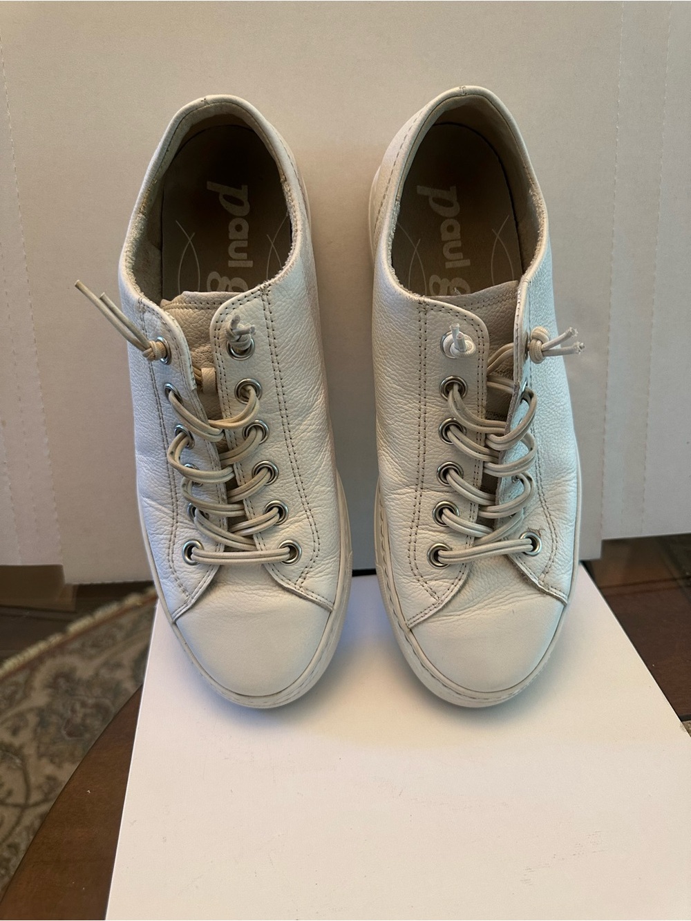 Pre-owned Paul Green Platform Sneaker Women White Leather Low-Top Sneakers Size - Picture 3 of 17